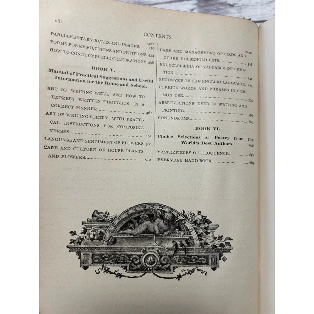 THE HOUSEHOLD ENCYCLOPAEDIA OF BUSINESS AND SOCIAL FORMS HC 1890 Domestic Life